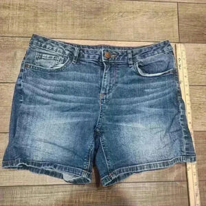LC LAUREN CONRAD Womens Size 6 Low Rise Midi Denim Blue Jean Cotton Blend Shorts
